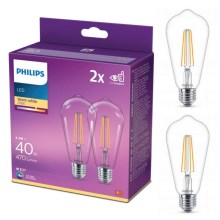 SET 2x LED Bulb VINTAGE Philips ST64 E27/4,3W/230V 2700K