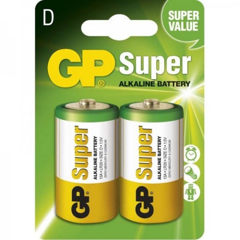 2 pcs Alkaline battery LR20 GP SUPER 1,5V