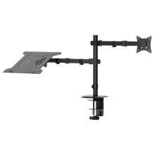 Adjustable monitor and laptop holder LEVANO black