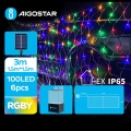 Aigostar - LED Solar Christmas chain 100xLED/8 functions 4,5x1,5m IP65 multicolor