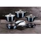 BerlingerHaus - Set of cookware with a marble surface 13 pcs blue