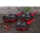 BerlingerHaus - Set of pans with a marble surface 3 pcs red