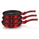BerlingerHaus - Set of pans with a marble surface 3 pcs red