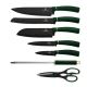 BerlingerHaus - Set of stainless steel knives in a stand 8 pcs green/black