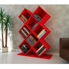 Bookcase KUMSAL 129x90 cm red