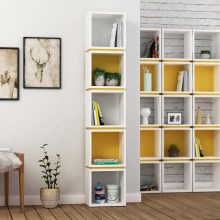 Bookcase MULTI 167x32 cm white/yellow