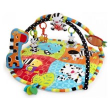 Bright Starts - Baby blanket for playing SAFARI multicolored