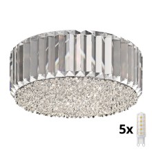 Brilagi - Crystal ceiling light GLAMOUR 5xG9/42W/230V