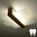 Brilagi -  LED Ceiling light HERA 2xE27/7,5W/230V wood