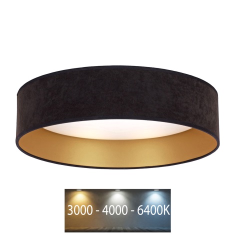 Brilagi - LED Ceiling light VELVET LED/12W/230V d. 30 cm 3000K/4000K/6400K black/gold