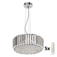 Brilagi - LED Crystal chandelier on a string GLAMOUR 5xG9/42W/230V