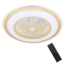 Brilagi - LED Dimmable light with a fan RONDA LED/48W/230V 3000-6000K gold + remote control