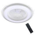 Brilagi - LED Dimmable light with a fan RONDA LED/48W/230V 3000-6000K silver + remote control