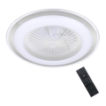 Brilagi - LED Dimmable light with a fan RONDA LED/48W/230V 3000-6000K silver + remote control