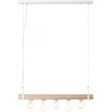 Brilliant - Chandelier on a string WHITEWOOD 5xE27/30W/230V