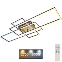 Brilo - LED Dimmable surface-mounted chandelier FRAME LED/51W/230V 2700-5000K brown/gold + remote control