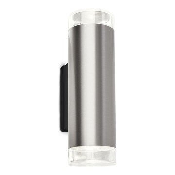 Brilo - LED Outdoor wall light 2xGU10/4,7W/230V IP44 4000K matte chrome
