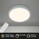 Briloner 3701-014 - LED Dimmable ceiling light RUNA LED/18W/230V 2700-6500K silver + remote control