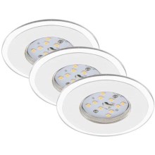 Briloner 7197-036-SET 3x LED Dimmable bathroom recessed light LED/4,5W/230V IP44