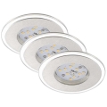 Briloner 7197-039-SET 3x LED Dimmable bathroom recessed light LED/4,5W/230V IP44