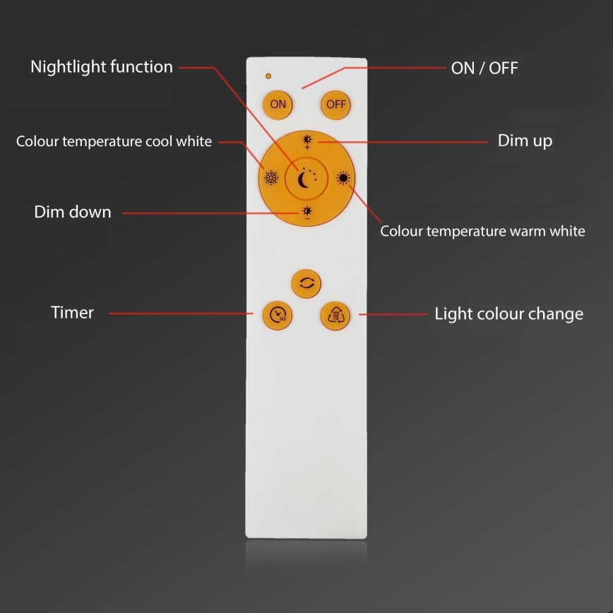 Briloner - LED Dimmable ceiling light RIPPLE LED/24W/230V 3000-6500K + remote control