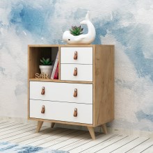 Cabinet FALLOW 89x70 cm white/brown