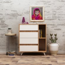 Cabinet TSELA 86x70 cm beige/white