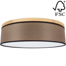 Ceiling light BENITA 4xE27/25W/230V d. 58 cm brown/oak – FSC certified