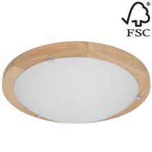 Ceiling light FRIDA 2xE27/40W/230V oak - FSC certified