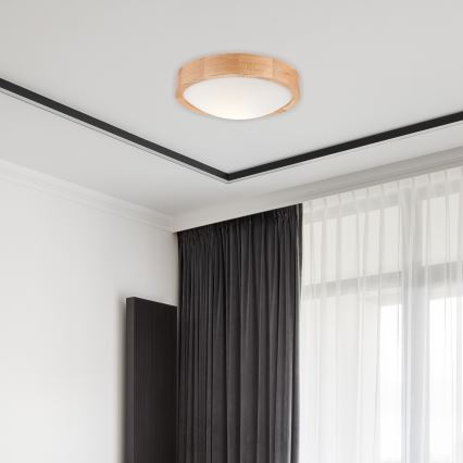 Ceiling light OAK SLIM 1xE27/60W/230V oak ø 27 cm - FSC certified