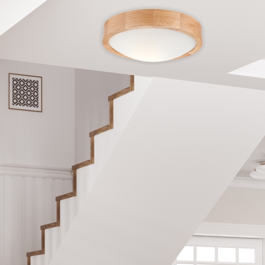 Ceiling light OAK SLIM 1xE27/60W/230V oak ø 27 cm - FSC certified