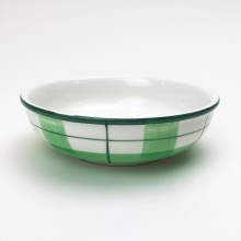 Ceramic compote bowl 13 cm green white