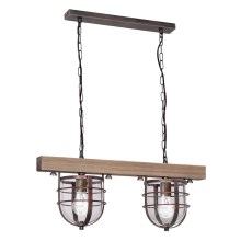 Chandelier on a chain ANDER 2xE27/60W/230V light brown