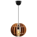 Chandelier on a string 1xE27/60W/230V brown d. 20 cm wood