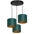 Chandelier on a string ARDEN 3xE27/60W/230V green/gold
