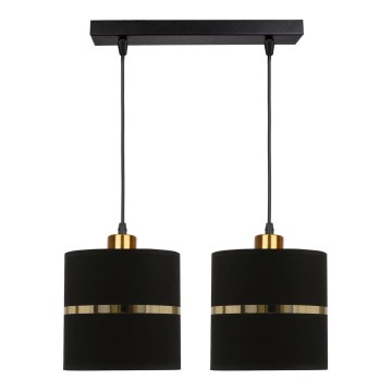 Chandelier on a string ASSAM 2xE27/60W/230V black/gold