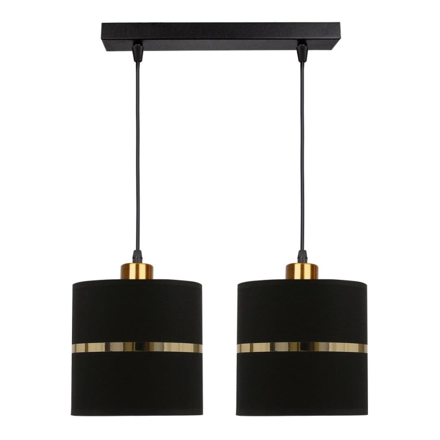 Chandelier on a string ASSAM 2xE27/60W/230V black/gold