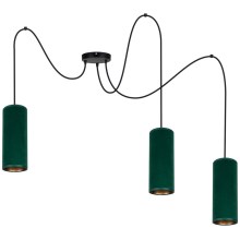 Chandelier on a string AVALO 3xE27/60W/230V green/copper