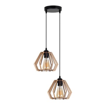 Chandelier on a string BERGO 2xE27/60W/230V black