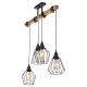 Chandelier on a string CAMEROON 4xE27/60W/230V black/wood