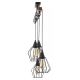 Chandelier on a string CAMEROON 4xE27/60W/230V black/wood
