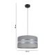 Chandelier on a string CORAL 1xE27/60W/230V d. 40 cm grey