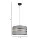 Chandelier on a string CORAL 1xE27/60W/230V d. 40 cm grey