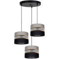 Chandelier on a string CORAL 3xE27/60W/230V black/grey
