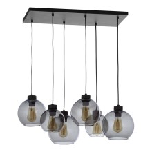 Chandelier on a string CUBUS 6xE27/60W/230V black