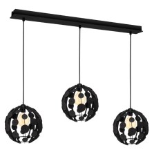 Chandelier on a string GAIA 3xE27/60W/230V black/brown