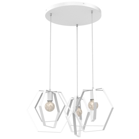 Chandelier on a string HEXAGON 3xE27/15W/230V