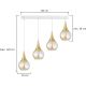 Chandelier on a string LACRIMA WHITE 4xE27/60W/230V