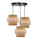 Chandelier on a string RATTAN 3xE27/40W/230V white/brown