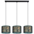 Chandelier on a string REZO 3xE27/60W/230V gold/turquoise